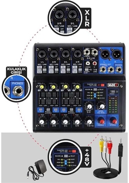 Wizard Paket-3 Cx2 Stüdyo Mikrofon MDX-06FXU Stüdyo Kayıt Mikseri Kulaklık Ekipman Seti modelleri