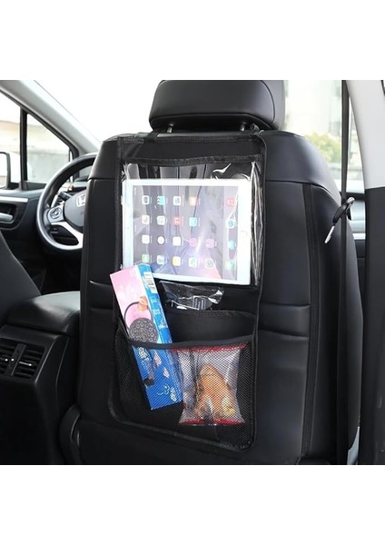 Araba Koltuk Arkası Tablet Tutucu ve Cepli Eşya Düzenleyici Çantası - Araç Içi Depolama Organizatörü