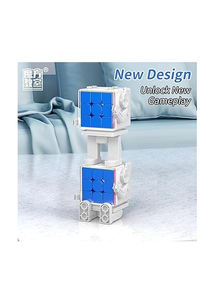Funnygoo Moyu Zar Robotu Beyaz Robot Form Ekran Standı 2 x 2 3 x 3 Küp Için Uygun, Küpü Saklamak ve Görüntülemek Için modelleri