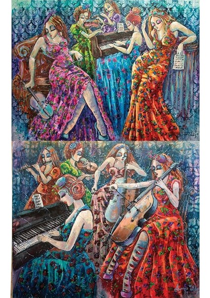 Puzzle - Renkli Notalar 1-2 / 2X500 Parça, #3612