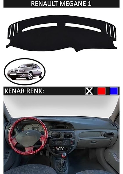 Torpido Koruma Halısı Siyah Kenar Renk Siyah Renault Megane 1 ile Uyumlu fiyatları