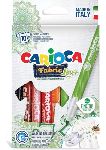 Keçeli Kumaş Boya Kalemi Fine 10'lu