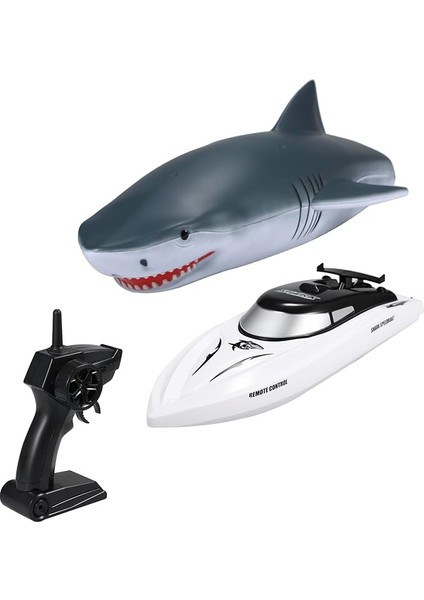 Tekne Uzaktan Kumandalı Tekneler 2.4ghz Rc Tekne Köpekbalığı Oyuncak Hediyesi Çıkarılabilir Köpekbalığı Kabuğu ile Çocuklar Yetişkinler Erkekler Için