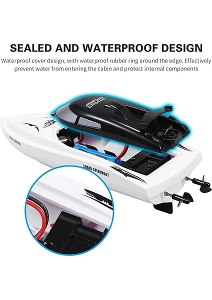 Tekne Uzaktan Kumandalı Tekneler 2.4ghz Rc Tekne Köpekbalığı Oyuncak Hediyesi Çıkarılabilir Köpekbalığı Kabuğu ile Çocuklar Yetişkinler Erkekler Için fırsatları