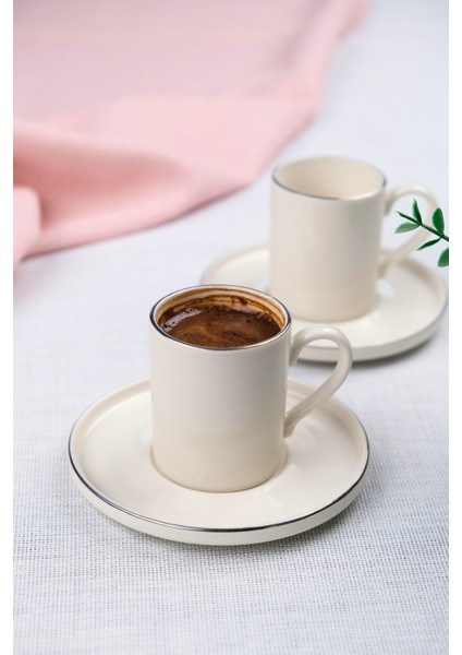 Porselen Platin Kahve Fincan Takımı Kelebek 90CC 2 Kişilik 4 Parça fırsatları