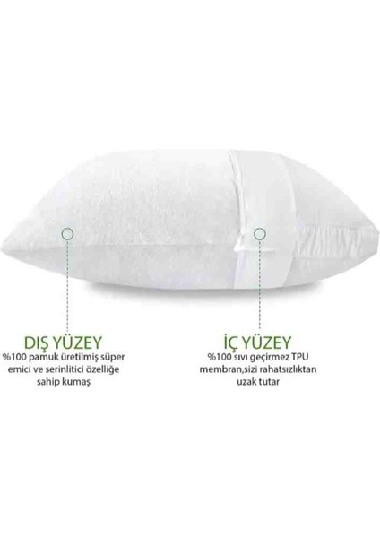 %100 Sıvı Geçirmez 2'li Yastık Alezi Koruyucu Yastık Kılıfı fiyatları