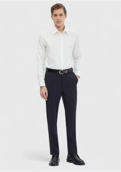 Beyaz Düz Regular Fit Dokuma Klasik %100 Pamuk Gömlek fiyatları