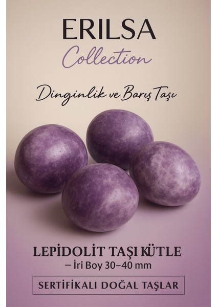 Sertifikalı Doğal Lepidolit Taşı Kütle Iri Boy 30-40 mm – Dinginlik ve Ruhsal Barış Taşı