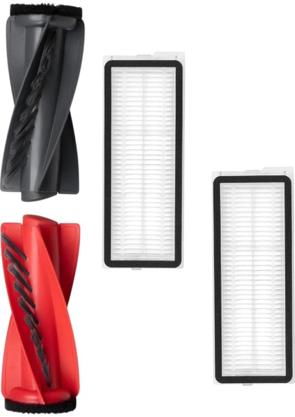 Roborock Qrevo Curv Robot Süpürge Uyumlu 1 Set Ana Fırça Takımı-2 Adet Hepa Filtre Yedek Parça Seti