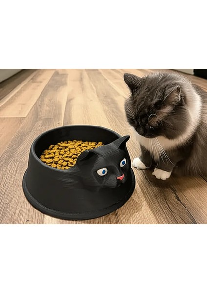 Kedi Yüzü Mama Kabı – Sevimli Tasarım Evcil Hayvan Mama ve Su Kabı | Gıdaya Temas Uygun Pla fiyatları