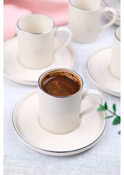 Porselen Platin Kahve Fincan Takımı Kelebek 90CC 6 Kişilik 12 Parça fiyatları