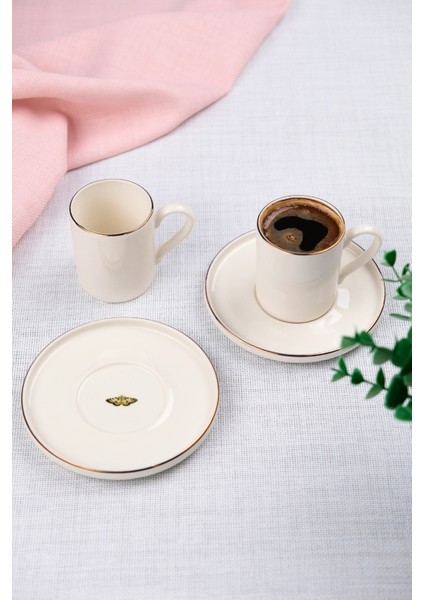 Porselen Altın Yaldız Kahve Fincan Takımı Kelebek 90CC 2 Kişilik 4 Parça fiyatları