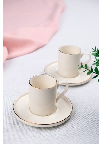 Porselen Altın Yaldız Kahve Fincan Takımı Kelebek 90CC 2 Kişilik 4 Parça fırsatları