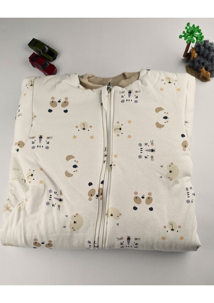 Pamuklu Fermuarlı Bebek Uyku Tulumu 2.5 Tog – Hayvan Desenli -1-6 Yaş