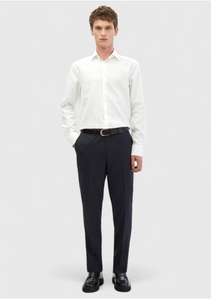 Beyaz Düz Regular Fit Dokuma Klasik %100 Pamuk Gömlek fiyatları