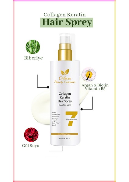 Kolajen ve Keratin Içeren Saç Spreyi | Yıpranmış Saçlar Için Onarıcı ve Nemlendirici Etki modelleri