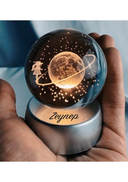 Kişiye Özel Satürn Kız Işıklı Cam Küre & Istiridye Içinde Gerçek Inci Kolye fiyatları