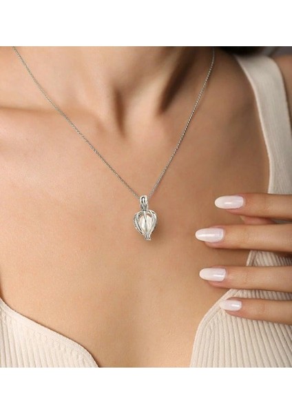 Kişiye Özel Satürn Kız Işıklı Cam Küre & Istiridye Içinde Gerçek Inci Kolye indirimleri