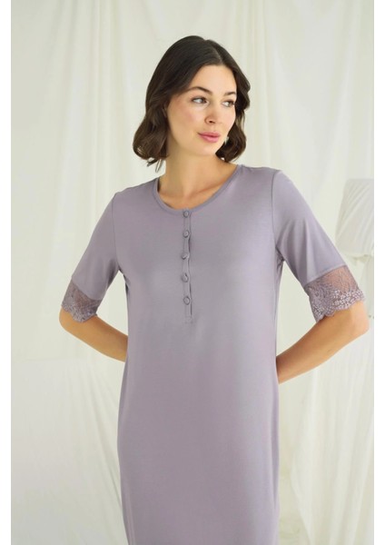 Monamise Dantel Detaylı Kısa Kollu ve Önü Düğmeli Gecelik fiyatları