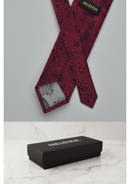 Çiçekli Bordo Kravat & Mendil modelleri