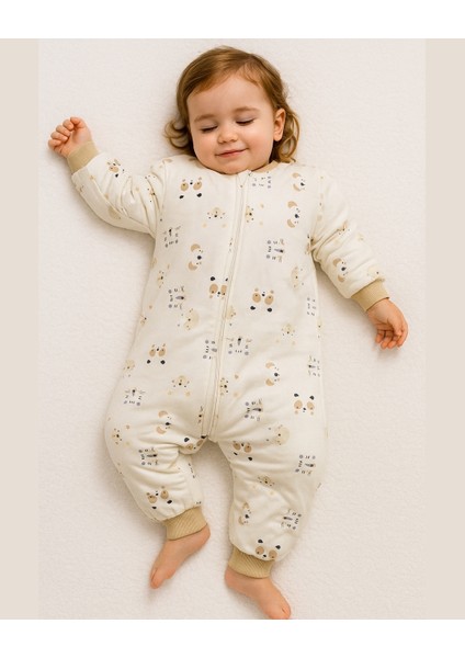 Pamuklu Fermuarlı Bebek Uyku Tulumu 2.5 Tog – Hayvan Desenli -1-6 Yaş