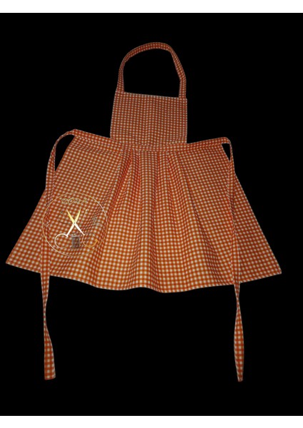 Mutfak Önlüğü Turuncu Pötikare《Duck Kumaş 》