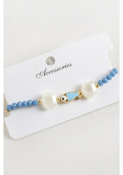 Balık Istiridye Inci Kristal Makrome Ip Bileklik modelleri