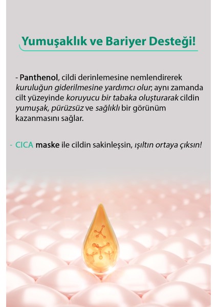 Semizotu ve Yeşilçay ile Hassas Ciltlere Özel Bakım Sunan Cıca Deep Kore Kağıt Yüz Maskesi 5'li modelleri