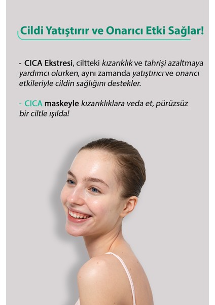 Semizotu ve Yeşilçay ile Hassas Ciltlere Özel Bakım Sunan Cıca Deep Kore Kağıt Yüz Maskesi 5'li fırsatları