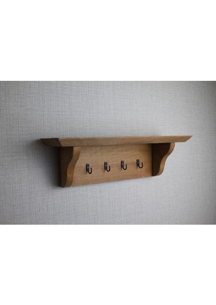 Duvara Monte Ahşap Anahtarlık ve Dekoratif Raf - Masif Gürgen fırsatları