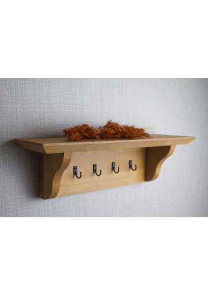 Duvara Monte Ahşap Anahtarlık ve Dekoratif Raf - Masif Gürgen indirimleri