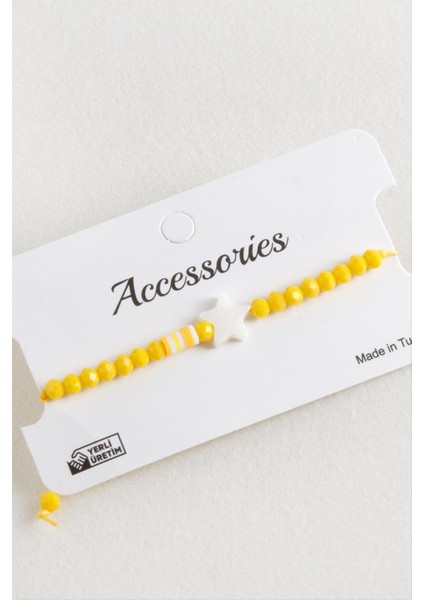 Yıldız Sedef Kristal Makrome Ip Bileklik fırsatları