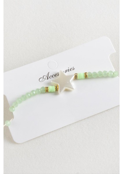 Yıldız Inci Kristal Makrome Ip Bileklik modelleri