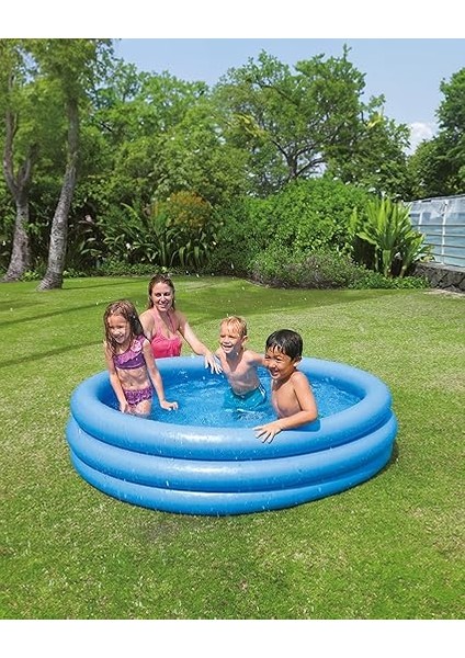 Kinderpool 3-Ring-Pool Crystal 59416 Np, Mavi, Ø 114 x 25 cm fiyatları