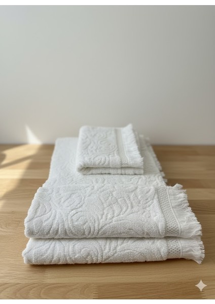 Orkidem Banyo Havlusu - Saç Havlusu Dörtlü Set 100x150 50x90 Antrasit Beyaz takım fırsatları