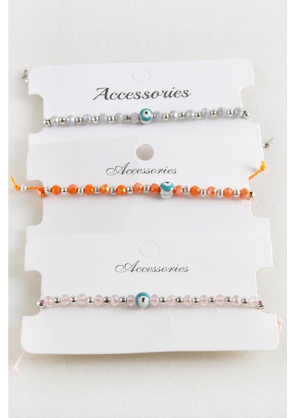 Nazar Kristal Makrome Ip Bileklik 6 mm