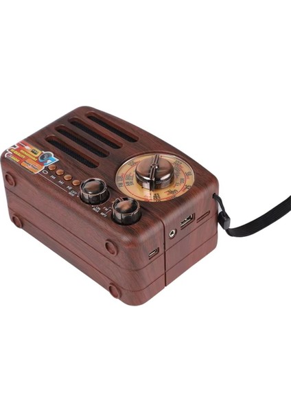 Küçük Boy Retro, Nostaljik, Ahşap Tasarım Bluetooth Hoparlörlü, Şarjlı, Taşınabilir Büyük Döndürülebilen Düğmeli Fm/am Destekli Radyo NS3380 (5051) modelleri