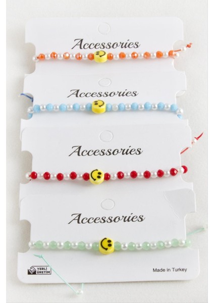 Emoji Inci Kristal Makrome Ip Bileklik