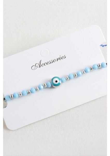 Nazar Kristal Makrome Ip Bileklik 8 mm fırsatları