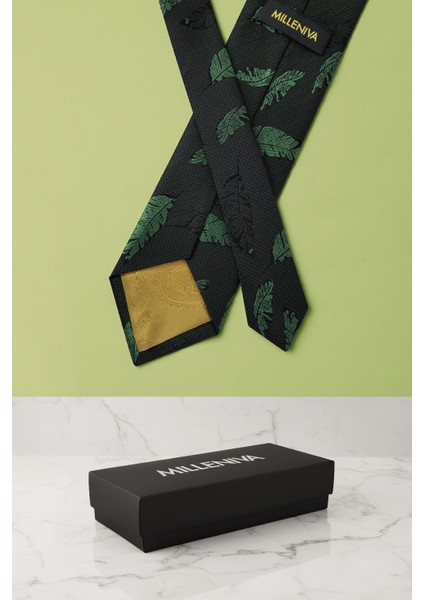 Tüy Desen Yeşil Kravat & Mendil modelleri