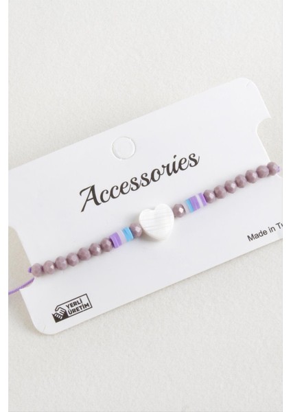 Kalp Sedef Kristal Makrome Ip Bileklik fırsatları