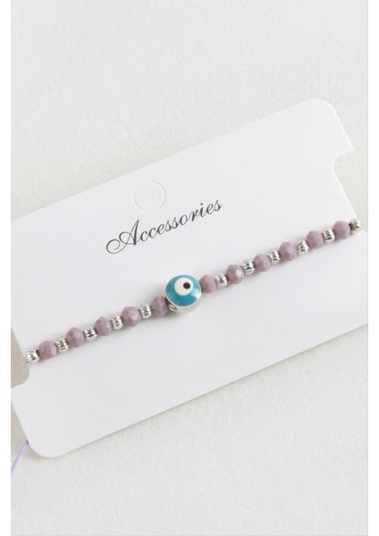 Nazar Kristal Makrome Ip Bileklik 8 mm modelleri