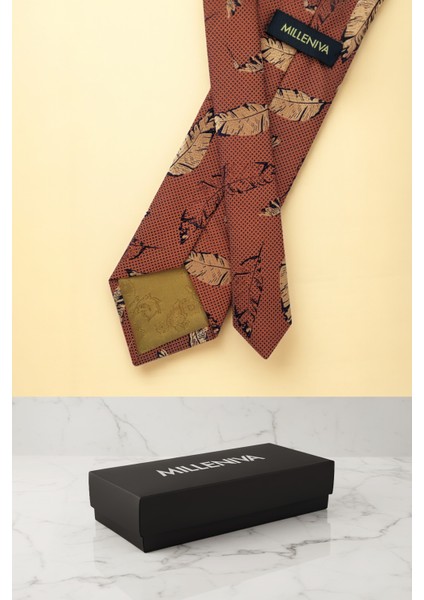 Tüy Desen Turuncu Kravat & Mendil modelleri