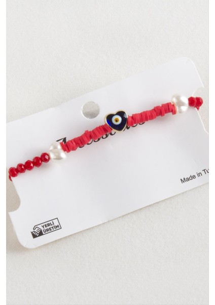 Kalp Inci Fimo Kristal Makrome Ip Bileklik modelleri