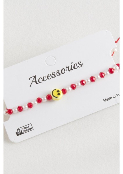 Emoji Inci Kristal Makrome Ip Bileklik modelleri