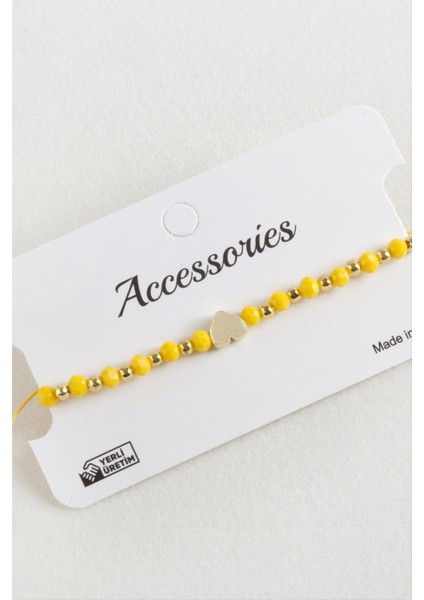 Kalp Kristal Makrome Ip Bileklik modelleri