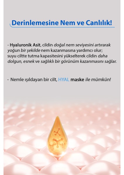 Hyaluronik Asit ve Soğutucu Etki Hyal Kore Kağıt Yüz Maskesi 10'lu fiyatları