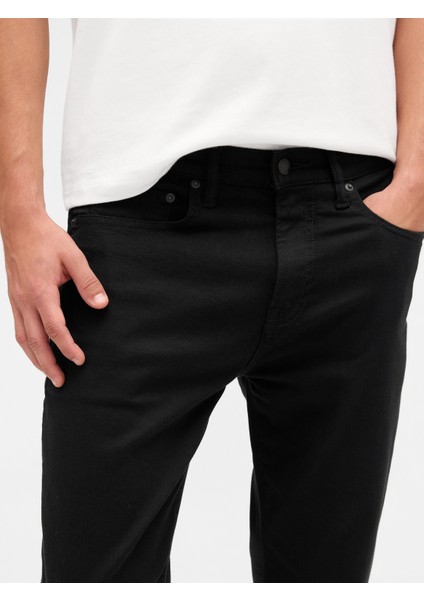 Erkek Siyah Gapflex Slim Fit City Max Jean Pantolon