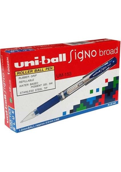 UM-153 Signo Broad Jel Mürekkepli Imza Kalemi 1.0 Mavi-12'li fiyatları