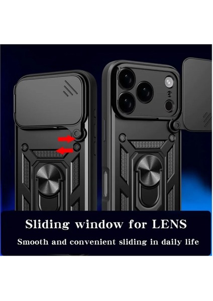 Apple iPhone 17 Pro Uyumlu Tank Kılıf Yüzüklü Standlı Extra Darbe Koruma Zırhlı Outdoor Kapak - Gri fiyatları